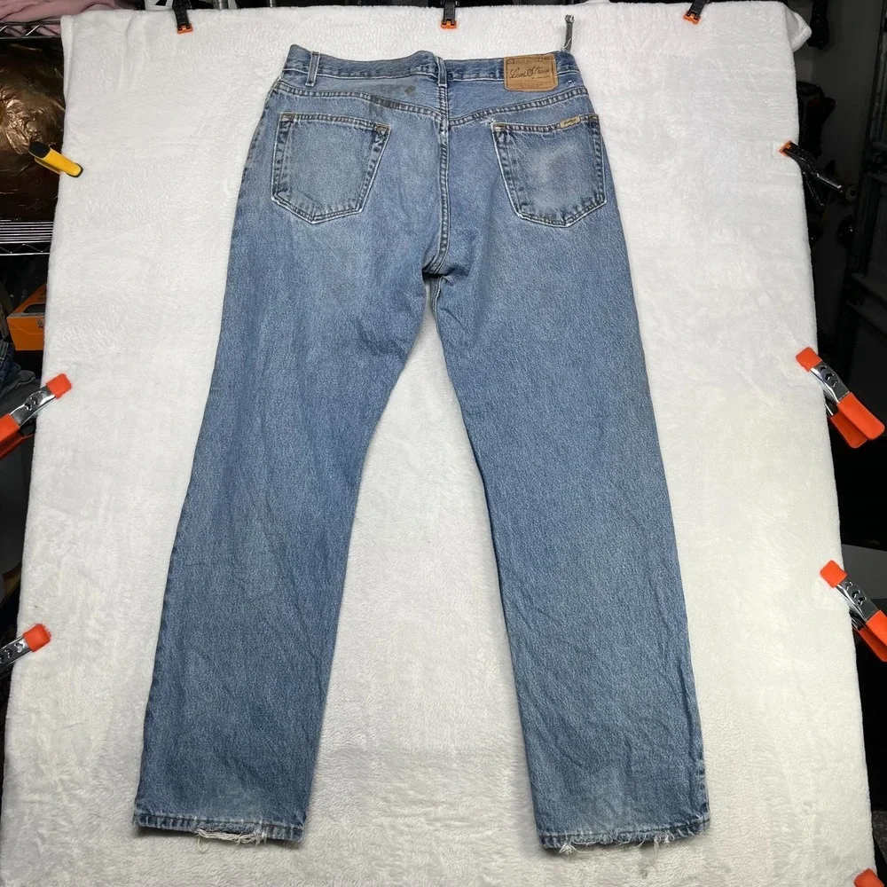 Levi Strauss Signature Jeans Men 35X32 Blue Denim Cotton Pockets Zip Fly - Flaws